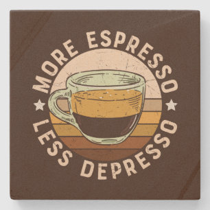 Posavasos De Piedra Arte con palabras de espresso genial