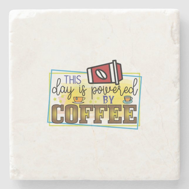 Posavasos De Piedra Arte De Café Impulsado Por Café (Anverso)