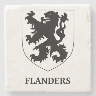 Posavasos De Piedra Arte de diseño gráfico del león de Flandes