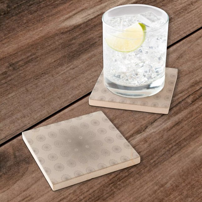 Posavasos De Piedra Arte de estampado textil floral de arena (Subido por el creador)