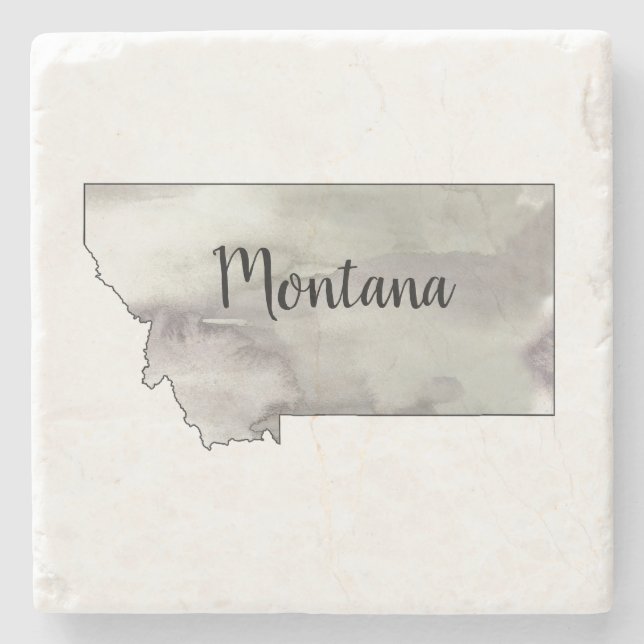 Posavasos De Piedra Arte de Ilustracion estatal de Montana (Anverso)