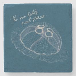 Posavasos De Piedra Arte de Jellyfish dibujado a mano
