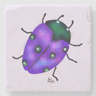 POSAVASOS DE PIEDRA ARTE DE LADYBUG