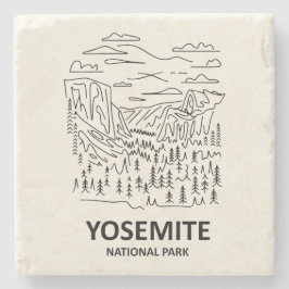Posavasos De Piedra Arte de línea del Parque Nacional Yosemite