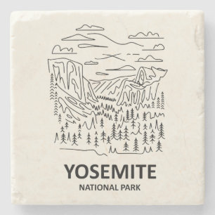 Posavasos De Piedra Arte de línea del Parque Nacional Yosemite