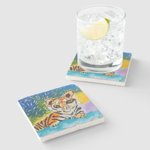 Posavasos De Piedra "Arte de los niños" de Baby Tiger