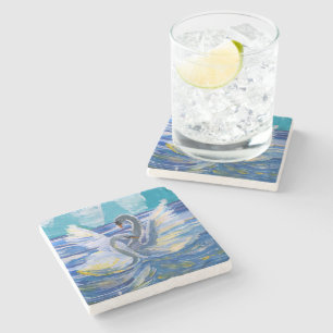 Posavasos De Piedra "Arte de los niños" en Swans