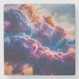 Posavasos De Piedra Arte de Nebulosa Espacial Abstracta - Colorido Cós