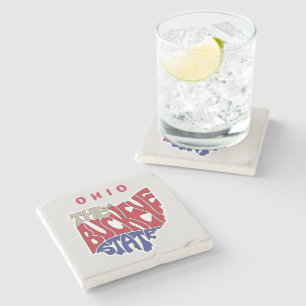 Posavasos De Piedra Arte de palabras del apodo de Ohio  