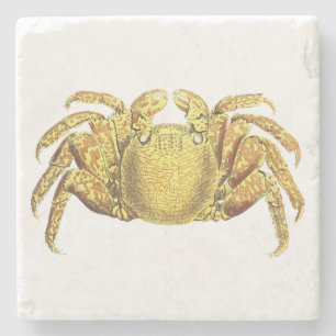 Posavasos De Piedra Arte de pared costero de cangrejo variado náutico 
