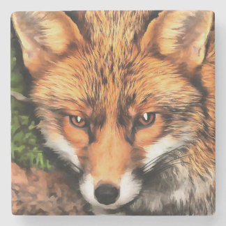 Posavasos De Piedra Arte de vida silvestre Red Fox Beautiful