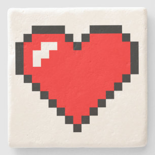 Posavasos De Piedra Arte del pixel del pedazo del ladrón 8 del coraz