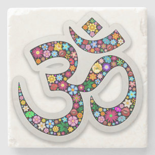 Posavasos De Piedra Arte del símbolo floral Namaste