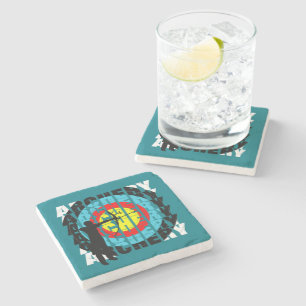 Posavasos De Piedra Arte deportivo Guay Typography Archers Gráfico