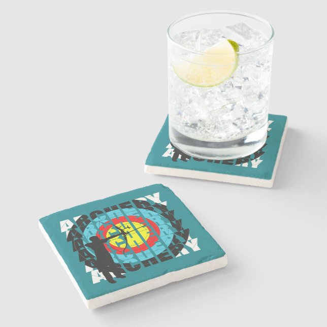 Posavasos De Piedra Arte deportivo Guay Typography Archers Gráfico (Lateral)