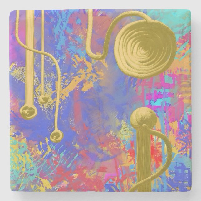 Posavasos De Piedra Arte en las montañas de mesa (Anverso)