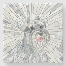 Posavasos De Piedra Arte en miniatura de Schnauzer Mosaic