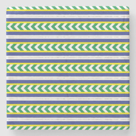 Posavasos De Piedra Arte étnico letón letón verde y azul