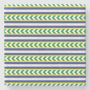 Posavasos De Piedra Arte étnico letón letón verde y azul