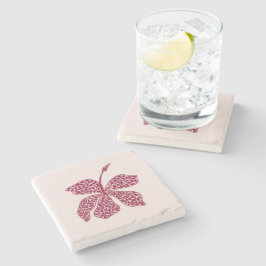 Posavasos De Piedra Arte Floral de Hibisco Rojo