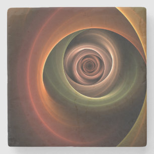 Posavasos De Piedra Arte fractal moderno de colores cálidos abstracto