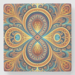 Posavasos De Piedra Arte fractal vibrante