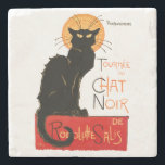 Posavasos De Piedra Arte francés Steinlen Black Cat Classic<br><div class="desc">El gato negro - Un hermoso gato negro vintage del artista francés Theophile Steinlen,  un poster clásico del cabaret de Chat Noir de Victoria en Montmartre en París,  Francia.</div>