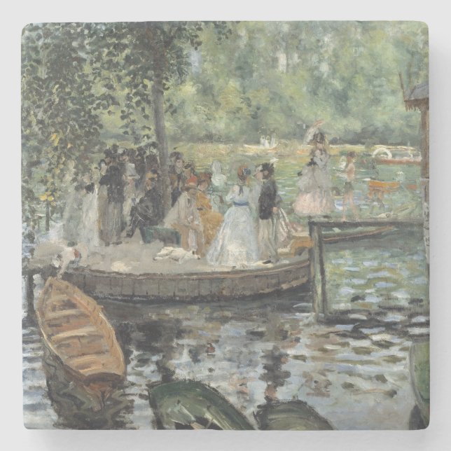 Posavasos De Piedra Arte impresionista de Renoir de Grenouillere (Anverso)
