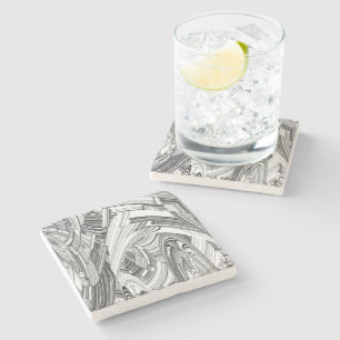 Posavasos De Piedra Arte moderno creativo blanco y negro