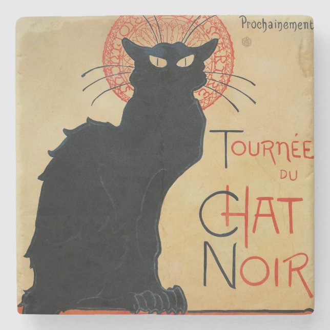 Posavasos De Piedra Arte Nouveau Tournee du Chat Noir de Steinlen (Anverso)