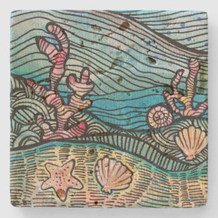 Posavasos De Piedra Arte oceánico