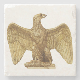 Posavasos De Piedra Arte Patriótico Águila Dorada Americana Vintage
