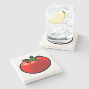 Posavasos De Piedra Arte Personalizado caprichoso de tomate rojo