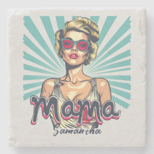 Posavasos De Piedra Arte Retro Mama Pop Personalizado (7)