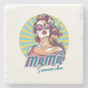 Posavasos De Piedra Arte Retro Mama Pop Personalizado (9)