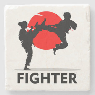 Posavasos De Piedra Artes marciales karate luchan o esparcen