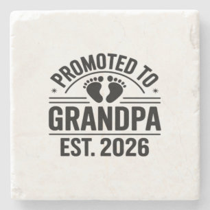 Posavasos De Piedra Ascendido a abuelo, Est. 2026, Abuelo nuevo divert
