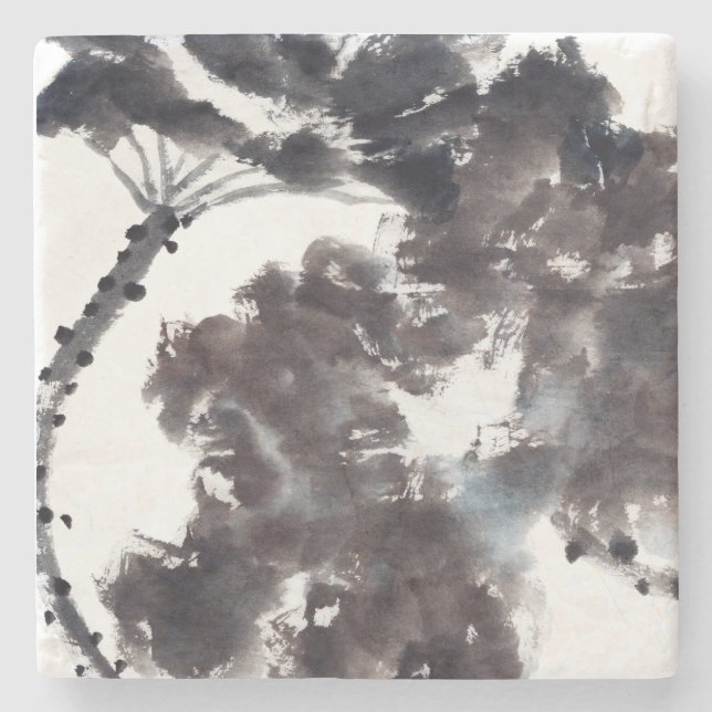 Posavasos De Piedra Asiatische Kunst mit Lotusblätter Motiv (Anverso)