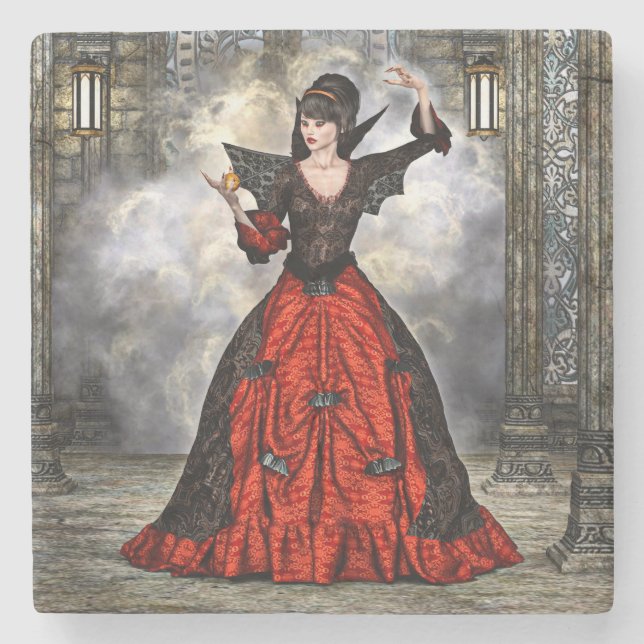 Posavasos De Piedra Asistente para mujeres (Anverso)