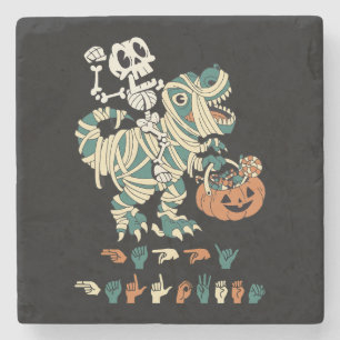 Posavasos De Piedra ASL Happy Halloween II - Temporada de fantasía