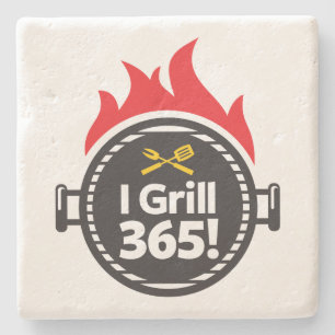 Posavasos De Piedra ¡Aso a la parrilla 365!