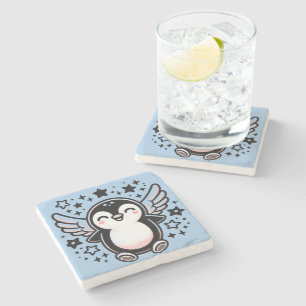 Posavasos De Piedra Astras De Piedra De Comedor De Pingüino