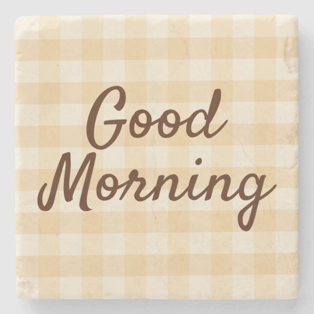 Posavasos De Piedra Astras dulces de la mañana a cuadros de pekinés -  (Anverso)