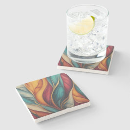 Posavasos De Piedra Astras vibrantes. Un toque de color en la mesa.