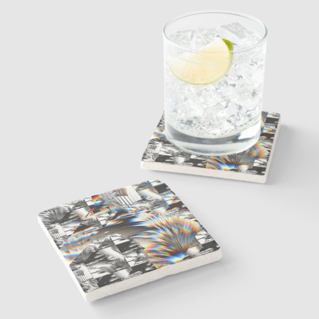 Posavasos De Piedra Ataque con arco iris (Lateral)