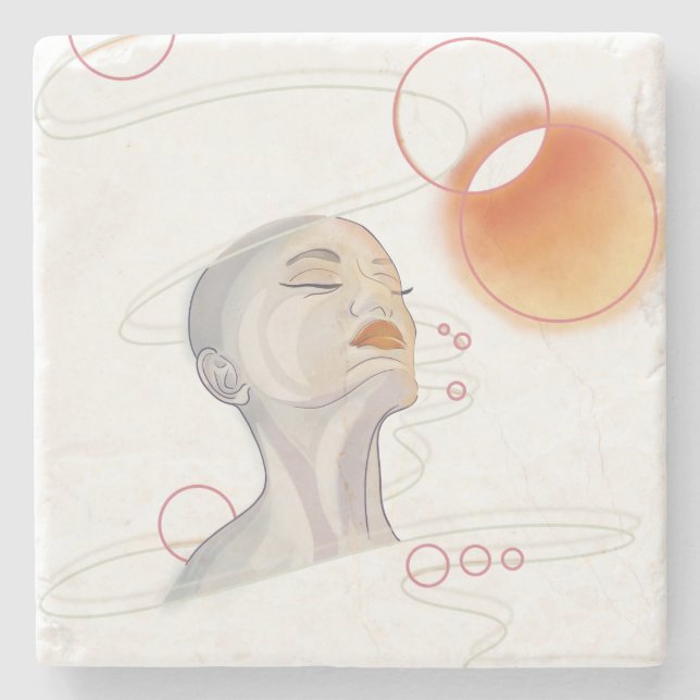 Posavasos De Piedra Ataque nebulosa y collar de perla galáctica (Anverso)