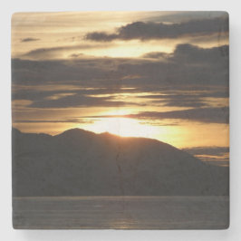 Posavasos De Piedra Atardecer de Alaska III Hermosa Fotografía de Alas