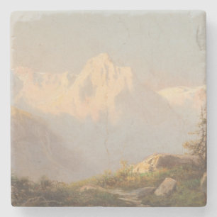 Posavasos De Piedra Atardecer en las montañas - Carl Lafite