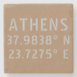 Posavasos De Piedra Atenas Grecia Latitud Longitud