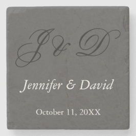 Posavasos De Piedra Atractivo Boda de guiones de caligrafía